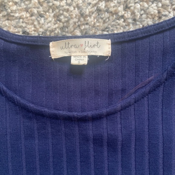 Ultra Flirt Navy Long Sleeve Dress - Picture 2 of 5